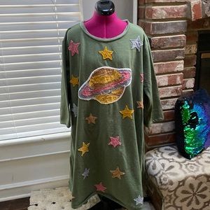 Paper Lacer Planet & Stars Fleece Sweater Dress